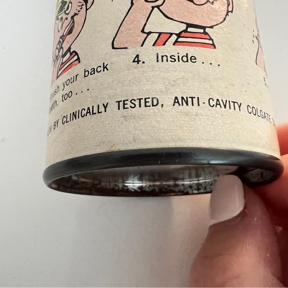 50s Bank "Cavity Fighter's Bank" Cartoonish graphics from Colgate Vintage Penny - Picture 9 of 13